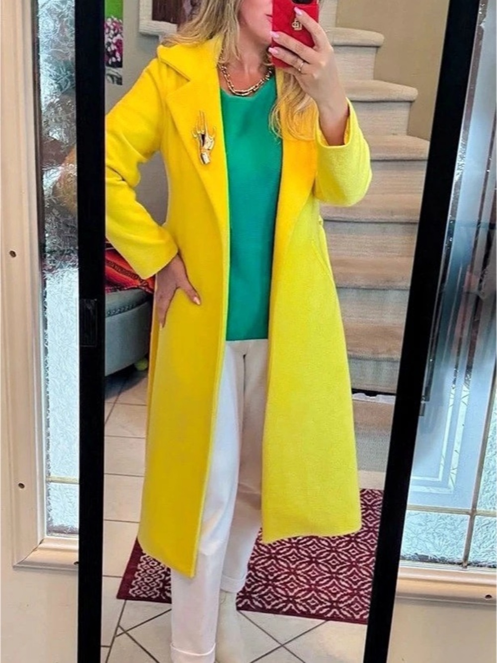 Women's Yellow Trench Coat Like New